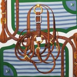 Hermès Multicolor Coaching Printed Silk Square Scarf