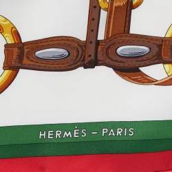 Hermès Multicolor Coaching Printed Silk Square Scarf