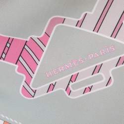 Hermes Light Green Tatersale En Zigzag Printed Silk Square Scarf