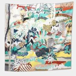 Hermès Multicolor En Liberte Printed Silk Scarf Sarf