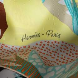 Hermès Multicolor En Liberte Printed Silk Scarf Sarf