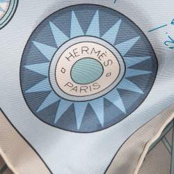 Hermès Grey Tea for Two Printed Silk Square Scarf
