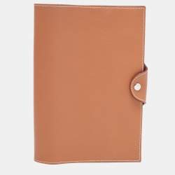 Hermès Gold Evercolor Leather Ulysse Universal Notebook Cover