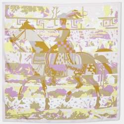 Hermès Multicolor Les Dix Cavaliers Printed Silk Square Scarf