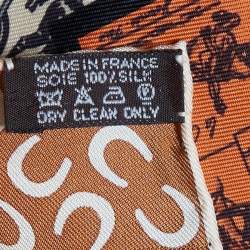 Hermès Yellow A Cheval Sur Mon Carre Printed Silk Square Scarf