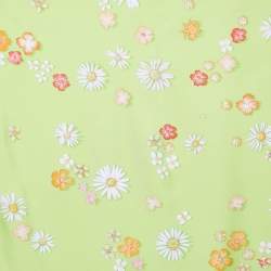 Hermès Green Flower Power Printed Silk Square Scarf