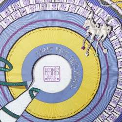 Hermès Purple Cent Plis Des Miao Printed Silk Square Scarf