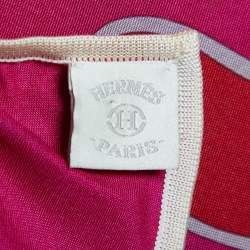Hermès Multicolor Quadrige Printed Silk Jersey Scarf