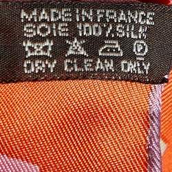 Pre Owned Hermès Orange Mosaique Au 24 Printed Silk Square Scarf