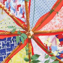 Hermès Red Le Robinson Chic Printed Silk Square Scarf