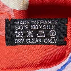 Hermès Red Le Robinson Chic Printed Silk Square Scarf