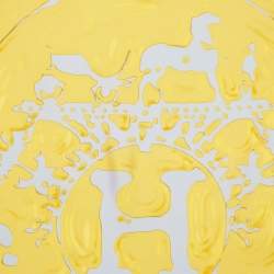 Hermès Grey & Yellow Peinture Fraiche Printed Silk Square Scarf
