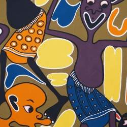 Herm�ès Multicolor Lilanga Printed Silk Square Scarf