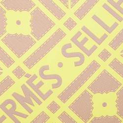 Hermes Yellow Hermes Sellier Printed Silk Square Scarf
