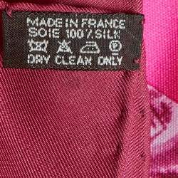 Hermes Pink Cuirs du Desert Printed Silk Square Scarf