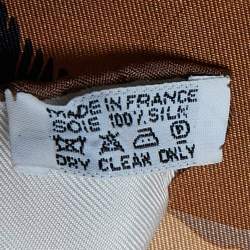 Hermès off-White Ex Libris En Camouflage Printed Silk Square Scarf