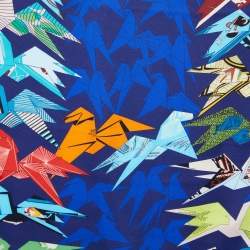 Hermès Navy Blue Coccottes De Soie Printed Silk Square Scarf