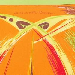 Hermes Multicolor La Tour Eiffel S’envole Printed Silk Square Handkerchief