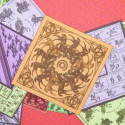 Hermes Multicolor A Cheval Sur Mon Carre Printed Silk Square Scarf