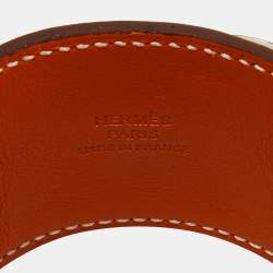 Hermès Brown Leather Gold Plated Collier de Chien Bracelet