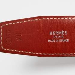 Hermès Bleu Marine Box Leather Belt Strap 75CM