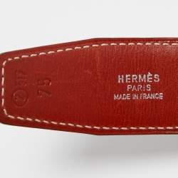 Pre Owned Hermès Bleu Marine Box Leather Belt Strap 75CM