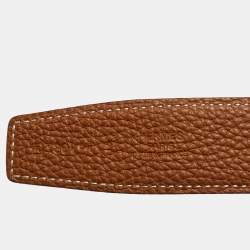Hermes Black/Gold Box And Togo Leather Constance Reversible Belt 80 CM