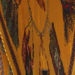 Hermès Mustard Yellow Cuirs Du Desert Printed Silk Plisse Scarf