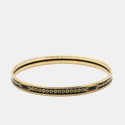 Hermès  Bijoux Chaines Enamel Gold Plated Bangle Bracelet