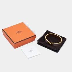 Hermès Clic H Purple Enamel Gold Plated Narrow Bracelet 