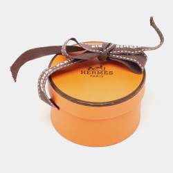 Pre Owned Hermès Navy Blue Printed Silk Choker
