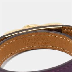 Hermès Rivale Leather Gold Plated Double Tour Bracelet