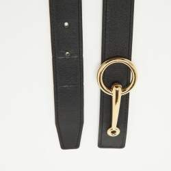Hermes Black/Gold Swift and Epsom Leather Mors Reversible Belt 70CM