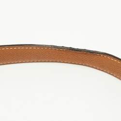 Hermes Black/Gold Swift and Epsom Leather Mors Reversible Belt 70CM