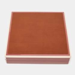 Hermes Lacquered Wood and Taurillon Leather H Facettes Jewelry Box