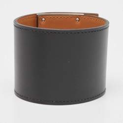 Pre Owned Hermes Kelly Dog Extreme Leather Palladium Plated Bracelet