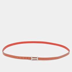 Hermes Sanguine/Fauve Swift and Epsom Leather Focus Belt 95 CM