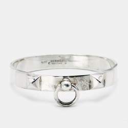 Pre Owned Hermes Collier De Chien Sterling Silver Bracelet