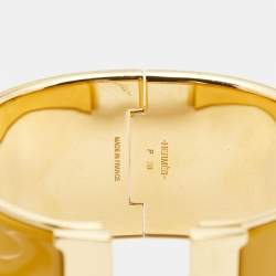 Hermes Clic Clac H Yellow Enamel Gold Plated  Extra Wide Bracelet