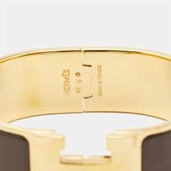Hermès  Clic Clac H Enamel Gold Plated Bracelet