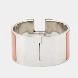 Hermes Clic Clac H Enamel Palladium Plated Extra Wide Bracelet