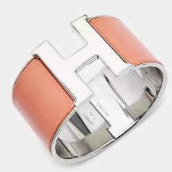 Hermes Clic Clac H Enamel Palladium Plated Extra Wide Bracelet