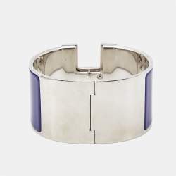 Hermes Clic Clac H Enamel Palladium Plated Extra Wide Bracelet