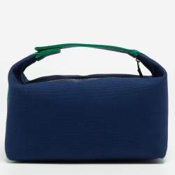 Hermes Marine Canvas Large Bride-A-Brac Pouch