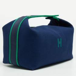 Hermes Marine Canvas Large Bride-A-Brac Pouch