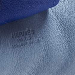 Pre Owned Hermes Bleu Lin/Bleu Electrique/Noir Milo Leather GriGri Rodeo Bag Charm MM