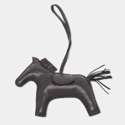 Hermes So Black Milo Leather GriGri Rodeo Bag Charm GM