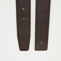 Hermes Gold/Chocolat Box and Togo Leather Reversible Belt Strap 105CM