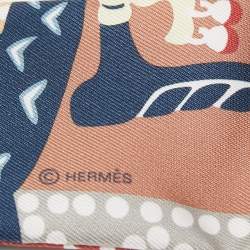 Hermes Multicolor Print Silk Fantaisie d'Etriers Twilly