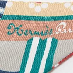 Hermes Multicolor Print Silk Fantaisie d'Etriers Twilly